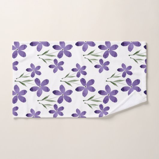 Motif de fleurs d'aquarelle violette (Serviette à main)