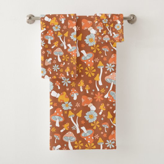 Motif de fleurs de champignons Vintages rétro (En situation)