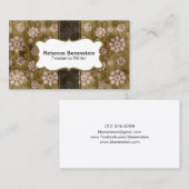 Motif de fleurs de grunge Carte de visite rétro (Devant / Derrière)