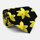 Motif de fleurs de jonquilles jaunes sur Cravate n (Roulé)