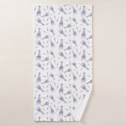 Motif de fleurs de lavande sèche (Serviette de bain)