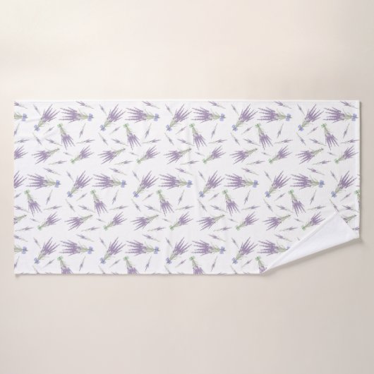 Motif de fleurs de lavande sèche (Serviette de bain)