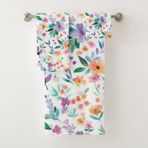 Motif de fleurs de prairie à l'aquarelle