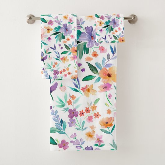 Motif de fleurs de prairie à l'aquarelle (En situation)
