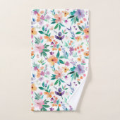 Motif de fleurs de prairie à l'aquarelle (Serviette à main)