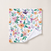 Motif de fleurs de prairie à l'aquarelle (Gant de toilette)