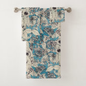 Motif de fleurs en bleu blanc (En situation)