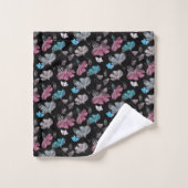 Motif de fleurs et de papillons (Gant de toilette)