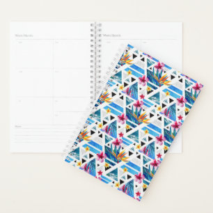 Motif de fleurs géométriques tropicales