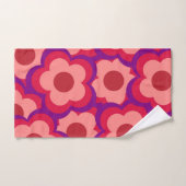 Motif de fleurs hippie rétro couleur gras (Serviette à main)