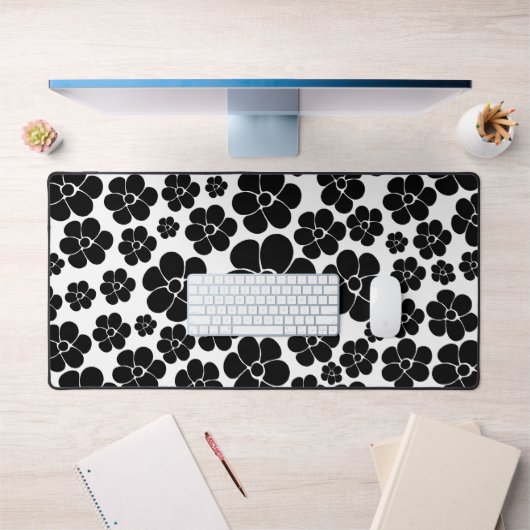 Motif de fleurs - noir et blanc (Bureau 1)