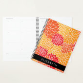 Motif De Fleurs, Orange Dahlia, Votre Nom (Devant avec enveloppe)