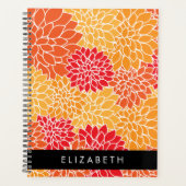 Motif De Fleurs, Orange Dahlia, Votre Nom (Devant)