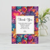 Motif de fleurs printanières colorées Merci (Debout devant)