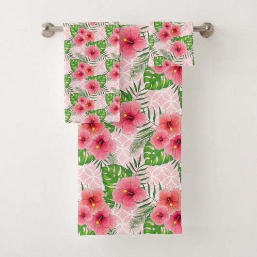 Motif de fleurs rose tropicale (En situation)
