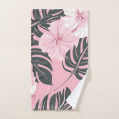Motif de fleurs rose tropicale (Serviette à main)