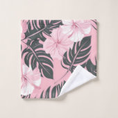 Motif de fleurs rose tropicale (Gant de toilette)