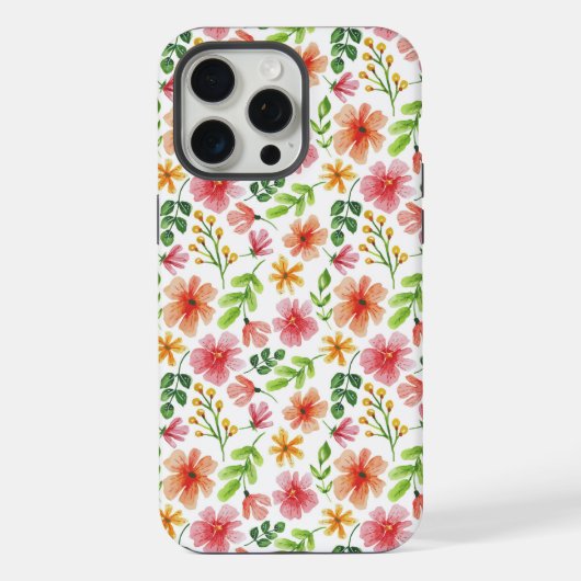Motif de fleurs roses à l'aquarelle (Verso)