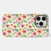 Motif de fleurs roses à l'aquarelle (Verso Horizontal)