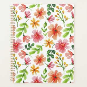 Motif de fleurs roses à l'aquarelle
