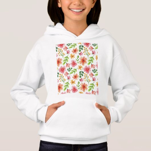 Motif de fleurs roses à l'aquarelle (Devant)
