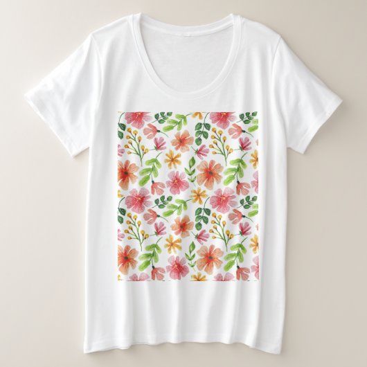 Motif de fleurs roses à l'aquarelle (Design devant)