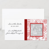 Motif de fleurs rouges Enregistrer le Carte photo  (Devant / Derrière)