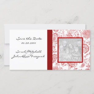 Motif de fleurs rouges Enregistrer le Carte photo
