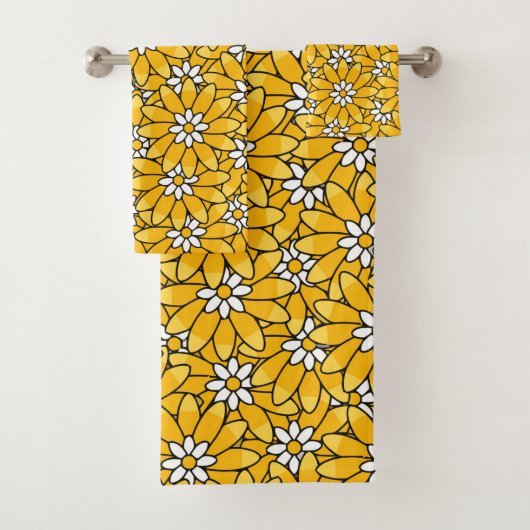 Motif de fleurs superposées jaune vif (En situation)