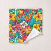 Motif de fleurs tropicales colorées (Gant de toilette)