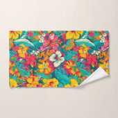 Motif de fleurs tropicales colorées (Serviette à main)
