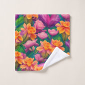 Motif de fleurs tropicales hawaïennes (Gant de toilette)