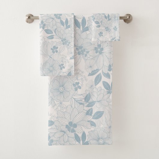 Motif de fleurs Vintages bleu clair (En situation)
