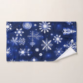 Motif De Flocon De Neige Bleu Et Blanc (Serviette à main)