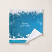 Motif de flocon de neige de Noël de vacances migno (Gant de toilette)