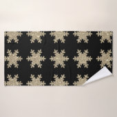 Motif de flocon de neige d'or noir élégant élégant (Serviette de bain)