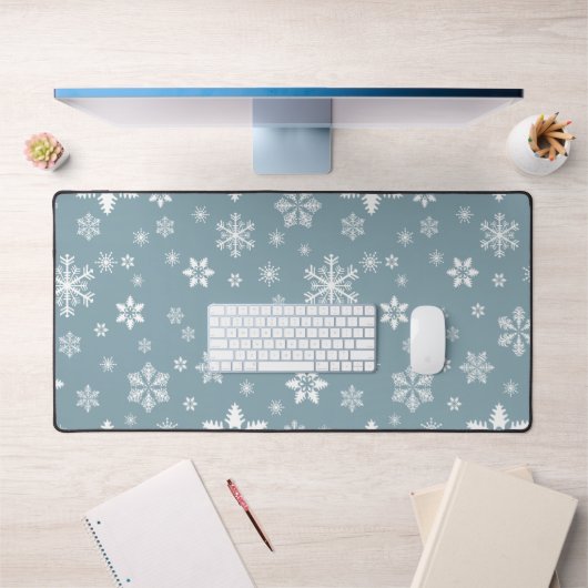 Motif de flocon de neige, flocons blancs, neige, g (Bureau 1)