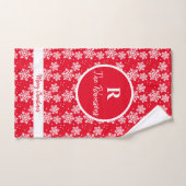 Motif de flocon de neige rouge et blanc Noël (Serviette à main)