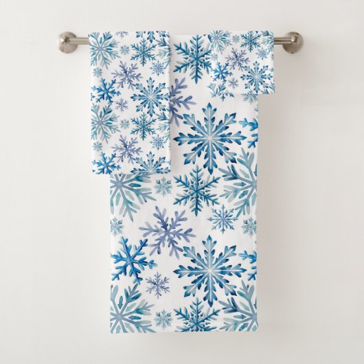 Motif de flocons de neige à l'aquarelle (En situation)