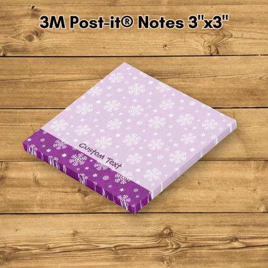 Motif de flocons de neige sur des Post-it violets