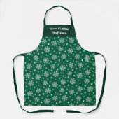 Motif de flocons de neige sur tablier vert de cadm (Recto)