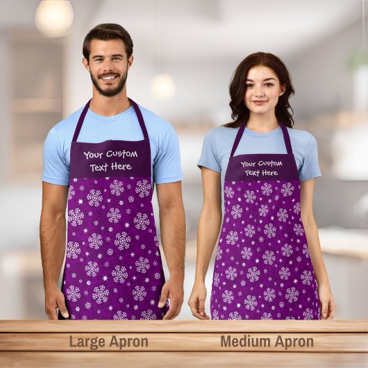 Motif de flocons de neige sur tablier violet