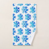 Motif de flocons d'eau bleu (Serviette à main)