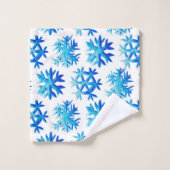 Motif de flocons d'eau bleu (Gant de toilette)
