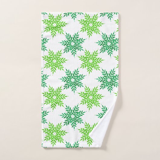 Motif de flocons d'eau vert (Serviette à main)