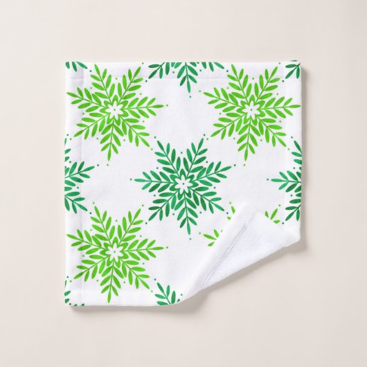 Motif de flocons d'eau vert (Gant de toilette)