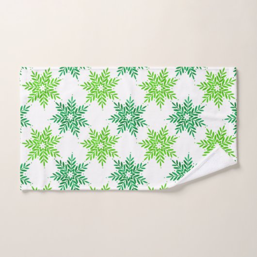 Motif de flocons d'eau vert (Serviette à main)