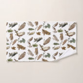 Motif de forêt de l'aquarelle de la Chouette vinta (Serviette à main)