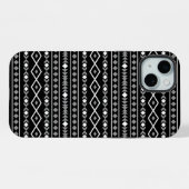 Motif de formes aztèques gris blanc noir (Verso Horizontal)