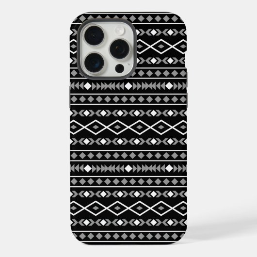Motif de formes aztèques gris blanc noir (Verso)